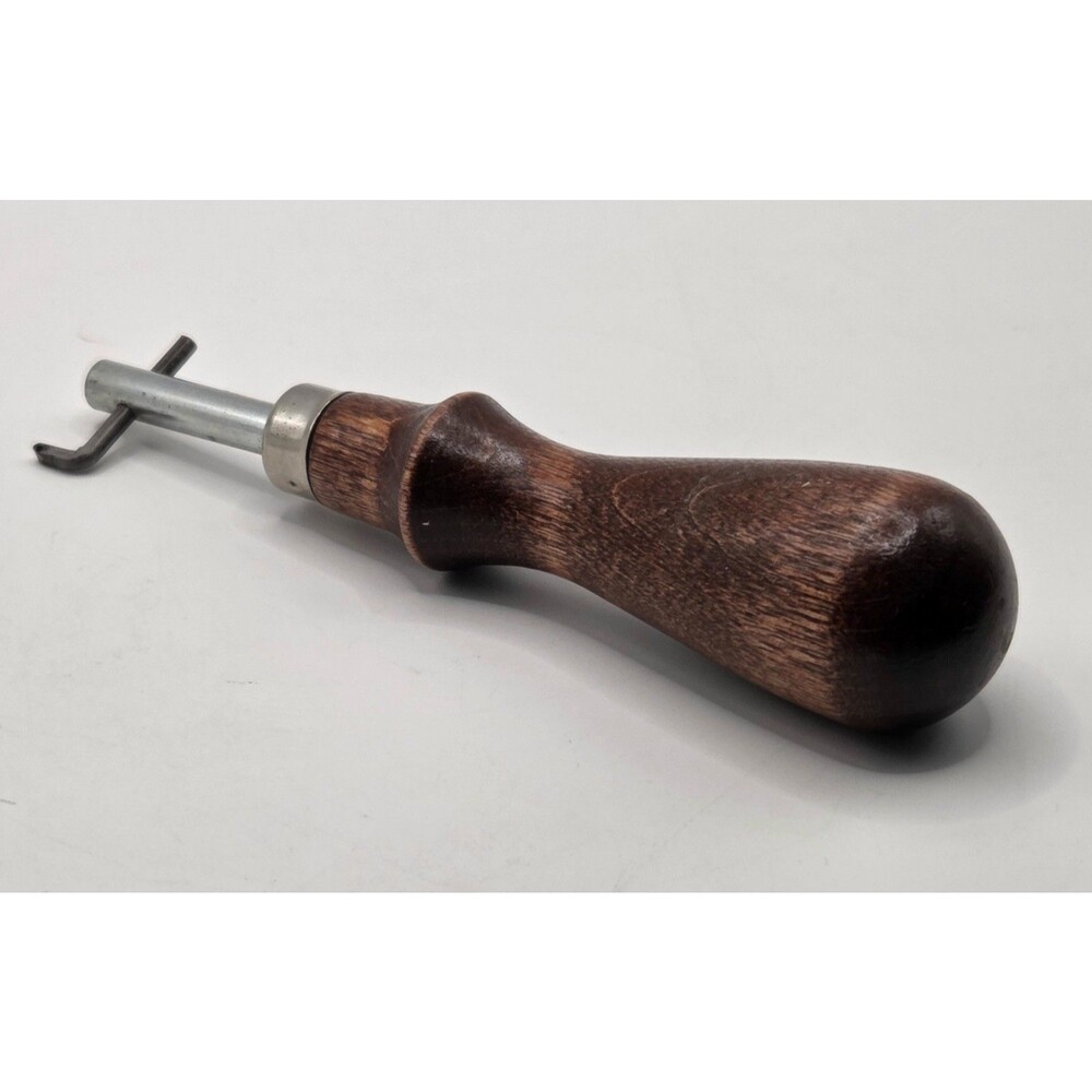 VTG Unbranded Adjustable Leather Stitching Groover Wood Handle 50s 70s